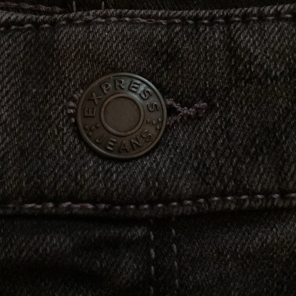 Express Stylish Reversible Black/Patterned Jeans - image 3